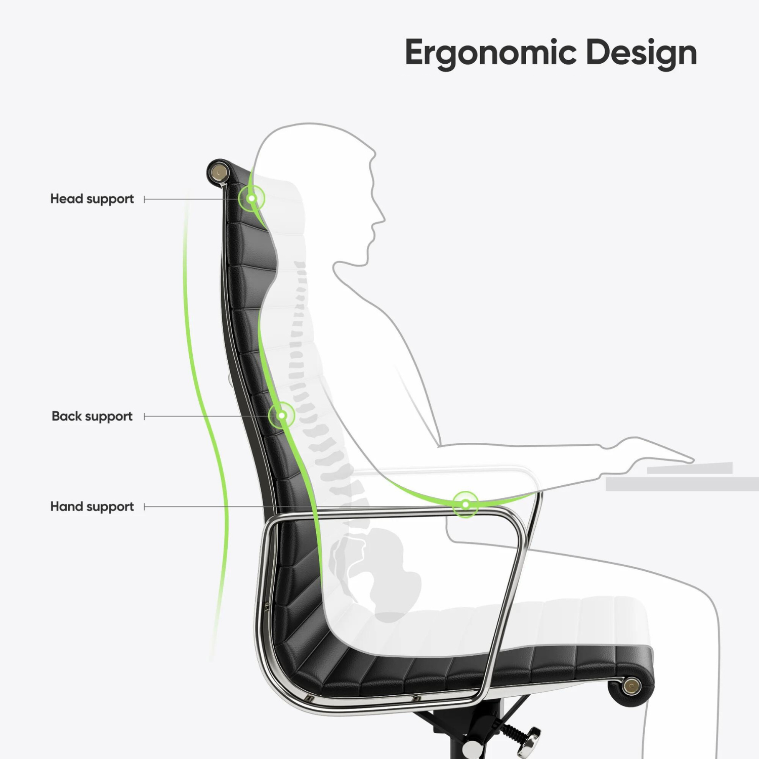 Nordic Design Leather Executive Office Chair