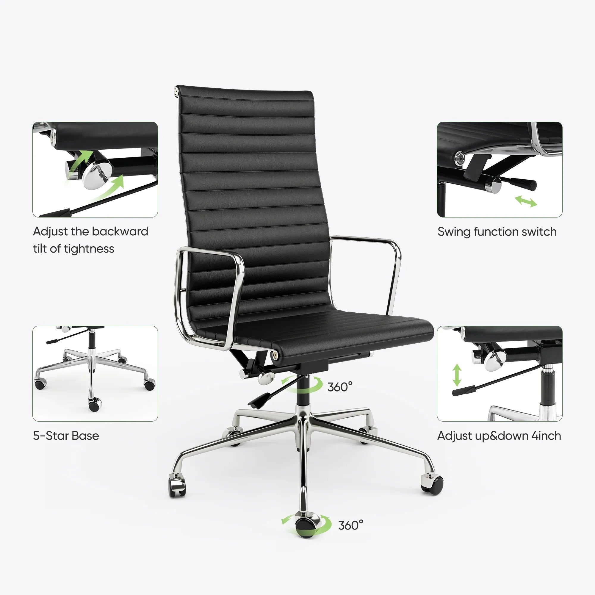 Nordic Design Leather Executive Office Chair