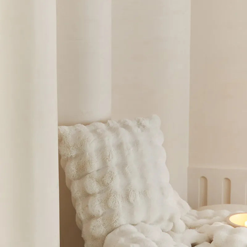 Rabbit Faux-Fur Nordic Blanket Throw